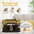 Load image into Gallery viewer, Dog Pen, Pet Playpen, Portable Foldable Dog Cat Playpen Soft Pet Cage with Storage Bag for Puppies, Rabbits, Kittens, Guinea Pigs, 84 x 64 x 53cm - Yellow
