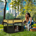Load image into Gallery viewer, Dog Pen, Pet Playpen, Portable Foldable Dog Cat Playpen Soft Pet Cage with Storage Bag for Puppies, Rabbits, Kittens, Guinea Pigs, 84 x 64 x 53cm - Yellow
