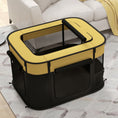 Load image into Gallery viewer, Dog Pen, Pet Playpen, Portable Foldable Dog Cat Playpen Soft Pet Cage with Storage Bag for Puppies, Rabbits, Kittens, Guinea Pigs, 84 x 64 x 53cm - Yellow
