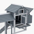Load image into Gallery viewer, Small Chicken Coop with Run Hen House Poultry Coops Cages Nesting Box Grey 150.5 x 54 x 87cm
