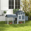 Load image into Gallery viewer, Small Chicken Coop with Run Hen House Poultry Coops Cages Nesting Box Grey 150.5 x 54 x 87cm

