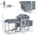 Load image into Gallery viewer, Small Chicken Coop with Run Hen House Poultry Coops Cages Nesting Box Grey 150.5 x 54 x 87cm
