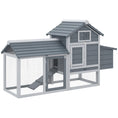 Load image into Gallery viewer, Small Chicken Coop with Run Hen House Poultry Coops Cages Nesting Box Grey 150.5 x 54 x 87cm
