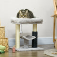 Load image into Gallery viewer, 19" Cat Tree, Small Cat Tower Condo with Sisal Scratching Post, Kitten Activity Centre with Bed, Self Groomer, Perch, Dangling Ball, Grey
