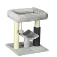 Load image into Gallery viewer, 19" Cat Tree, Small Cat Tower Condo with Sisal Scratching Post, Kitten Activity Centre with Bed, Self Groomer, Perch, Dangling Ball, Grey
