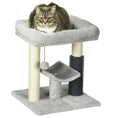 Load image into Gallery viewer, 19" Cat Tree, Small Cat Tower Condo with Sisal Scratching Post, Kitten Activity Centre with Bed, Self Groomer, Perch, Dangling Ball, Grey
