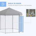 Load image into Gallery viewer, Outdoor Dog Kennel Dog Run with Waterproof, UV Resistant Cover for Medium and Large Sized Dogs, 9.2' x 8' x 7.7', Silver
