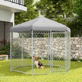 Load image into Gallery viewer, Outdoor Dog Kennel Dog Run with Waterproof, UV Resistant Cover for Medium and Large Sized Dogs, 9.2' x 8' x 7.7', Silver
