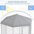 Load image into Gallery viewer, Outdoor Dog Kennel Dog Run with Waterproof, UV Resistant Cover for Medium and Large Sized Dogs, 9.2' x 8' x 7.7', Silver
