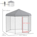Load image into Gallery viewer, Outdoor Dog Kennel Dog Run with Waterproof, UV Resistant Cover for Medium and Large Sized Dogs, 9.2' x 8' x 7.7', Silver
