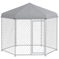 Load image into Gallery viewer, Outdoor Dog Kennel Dog Run with Waterproof, UV Resistant Cover for Medium and Large Sized Dogs, 9.2' x 8' x 7.7', Silver
