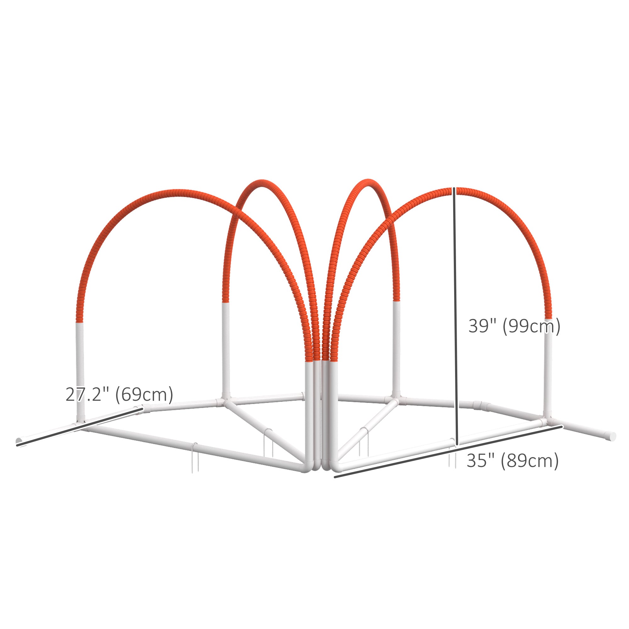4 Pieces Dog Agility Training Equipment with Weave Poles, Training Starter Kit, Dog Obstacle Course, Pet Outdoor Games with Carry Bag, Orange