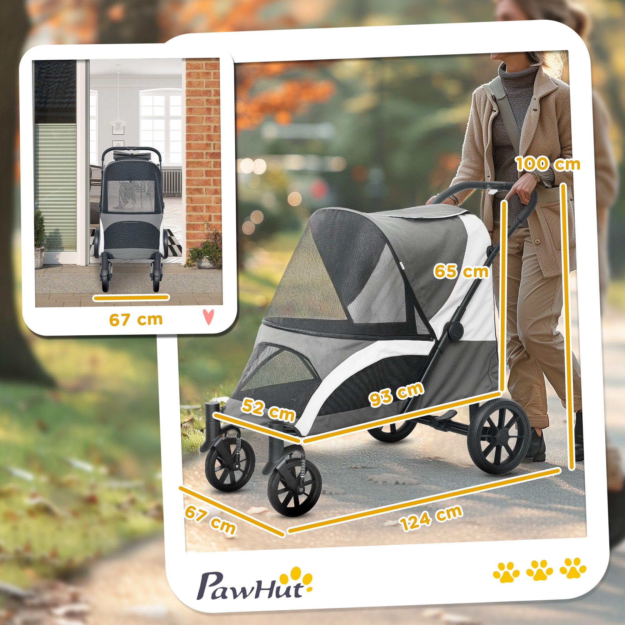 how to make a large dog stroller PawHut Spacious Large Dog Stroller: Smooth & Safe Ride Easy Fold