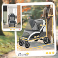Load image into Gallery viewer, Dog Stroller, Easy Folding Pet Stroller for Large Dogs, Puppy Pram Pet Pushchair with 4 Big Wheels, Shock-Absorbing Frame, Safety Leashes, Brakes, Dark Grey
