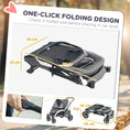 Load image into Gallery viewer, Dog Stroller, Easy Folding Pet Stroller for Large Dogs, Puppy Pram Pet Pushchair with 4 Big Wheels, Shock-Absorbing Frame, Safety Leashes, Brakes, Dark Grey
