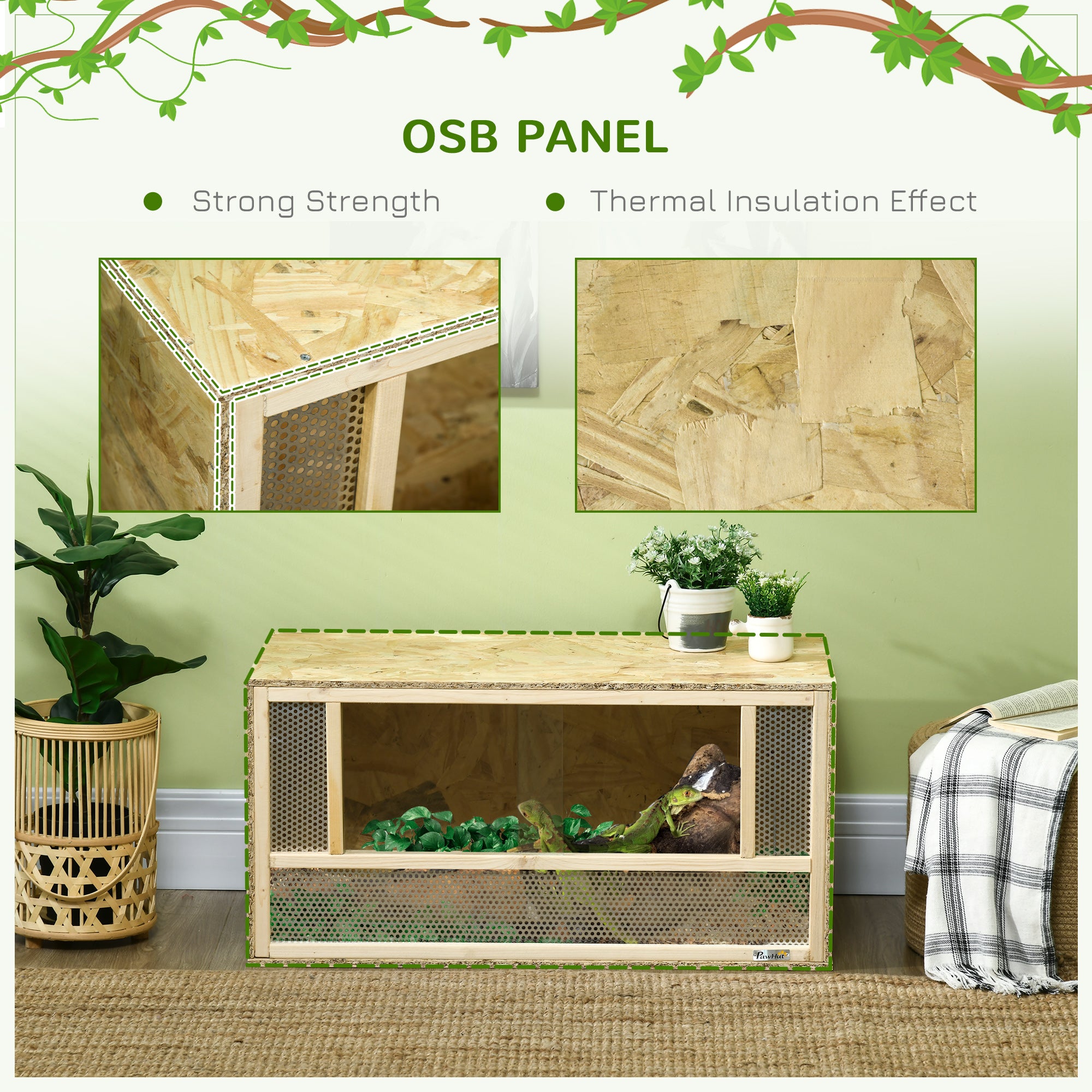 34 Gallon Reptile Terrarium, 31.5" x 16" x 16" Reptile Tank with Sliding Door,  Jumping Spider Enclosure for Chameleon, Lizard, Snake, Frog, Turtle