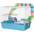 Load image into Gallery viewer, Hamster Cage, Small Animal House, 3-Level Guinea Pig Cage Gerbil Haven, Tunnel Tube System, with Water Bottle, Exercise Wheel, Food Dish, Ramps, Light Blue
