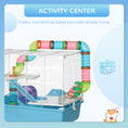 Load image into Gallery viewer, Hamster Cage, Small Animal House, 3-Level Guinea Pig Cage Gerbil Haven, Tunnel Tube System, with Water Bottle, Exercise Wheel, Food Dish, Ramps, Light Blue
