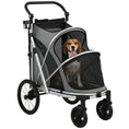 Load image into Gallery viewer, Dog Stroller, Pet Stroller for Small and Medium Dogs, Foldable Puppy Pram Pet Pushchair with 2 Big Wheels, Shock-Absorbing Frame, Seat Leashes, Brakes, Maximum Load 20 kg, Grey
