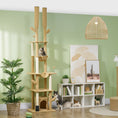 Load image into Gallery viewer, Floor to Ceiling Cat Tree, 89"-100" Adjustable Height Cactus Cat Climbing Tower for Indoor Cats with Grooming Brush Post, Cat Condo, Hammock, Sisal Scratching Posts, Brown
