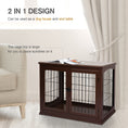 Load image into Gallery viewer, 32" Wooden Dog Crate Furniture Dog Cage, Modern Side Table Pet Kennel with Double Lockable Door, 32" L x 23" W x 26" H, Brown
