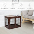 Load image into Gallery viewer, 32" Wooden Dog Crate Furniture Dog Cage, Modern Side Table Pet Kennel with Double Lockable Door, 32" L x 23" W x 26" H, Brown
