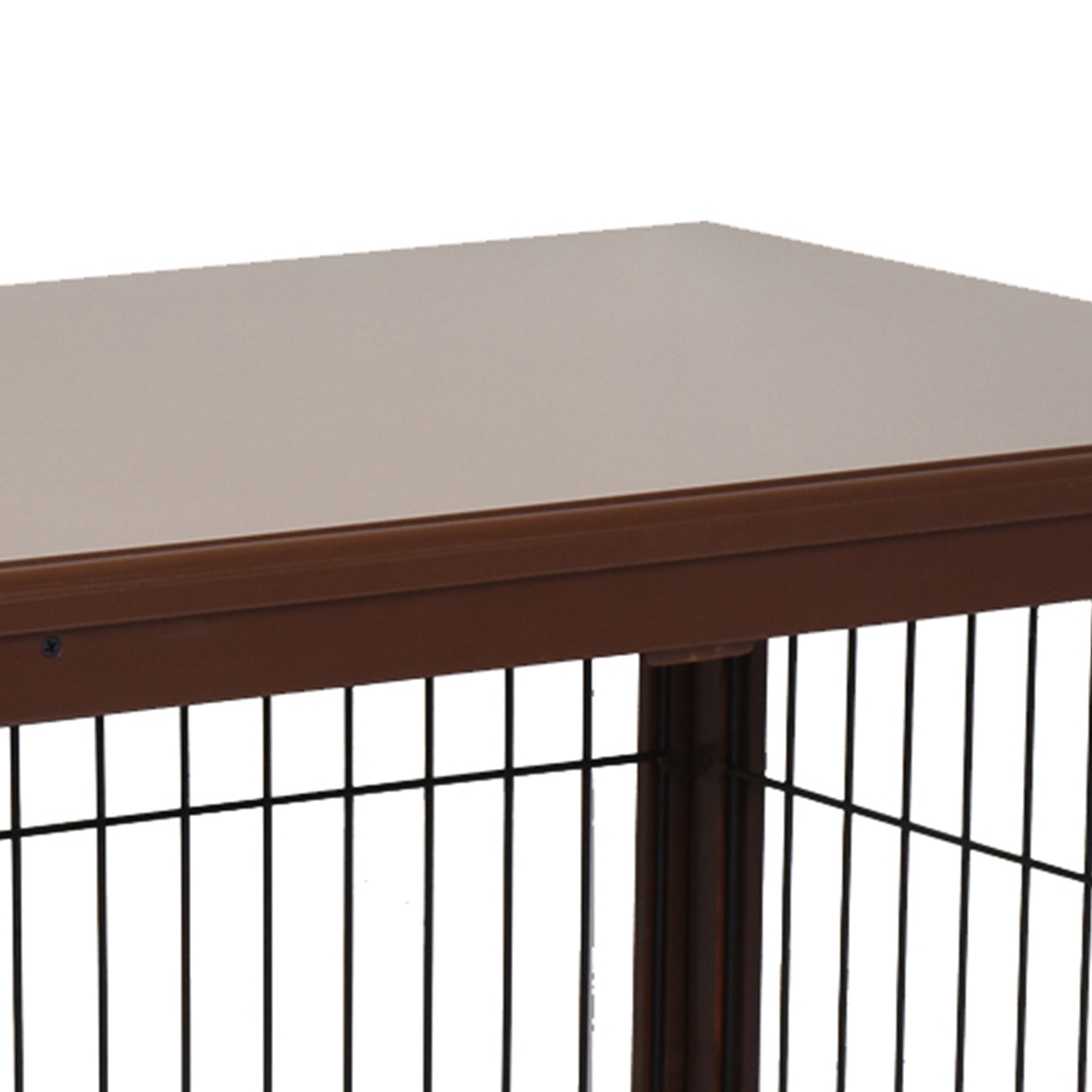 32" Wooden Dog Crate Furniture Dog Cage, Modern Side Table Pet Kennel with Double Lockable Door, 32" L x 23" W x 26" H, Brown