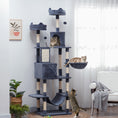 Load image into Gallery viewer, Cat Tree, 206cm Cat Tower with Sisal Scratching Posts and Board, Beds, Condos, Platforms, Hammocks, Toy Balls & Rope, Anti-Tip Kit, Kitten Activity Centre for Indoor, Dark Grey
