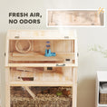 Load image into Gallery viewer, Wooden Hamster Cage, 3 Tier Small Animal Cage with Detachable Lower Floor, Storage Shelf, Hut, Seesaw, Exercise Wheel, Ramps, Hamster Habitat for Dwarf, Gerbil, 80L x 53W x 117H cm, Natural
