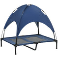 Load image into Gallery viewer, Raised Dog Bed Waterproof Elevated Pet Cot with Breathable Mesh UV Protection Canopy Blue, for Large Dogs, 92 x 76 x 90cm
