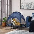 Load image into Gallery viewer, Raised Dog Bed Waterproof Elevated Pet Cot with Breathable Mesh UV Protection Canopy Blue, for Large Dogs, 92 x 76 x 90cm
