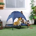 Load image into Gallery viewer, Raised Dog Bed Waterproof Elevated Pet Cot with Breathable Mesh UV Protection Canopy Blue, for Large Dogs, 92 x 76 x 90cm
