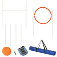 Load image into Gallery viewer, Dog Agility Training Equipment with Disc, Whistle, Weaves Poles, Adjustable Jumping Poles, Food Bag, 5 Pieces Dog Obstacle Course with Carry Bag, Multicoloured
