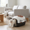 Load image into Gallery viewer, Plastic Cat Carrier, Transport Top Load Pet Carrier Travel Box for Small Dogs and Cats Max 4 KG, 49 x 32 x 31 cm, Steel Door, Feed Bowl, Secure Lock
