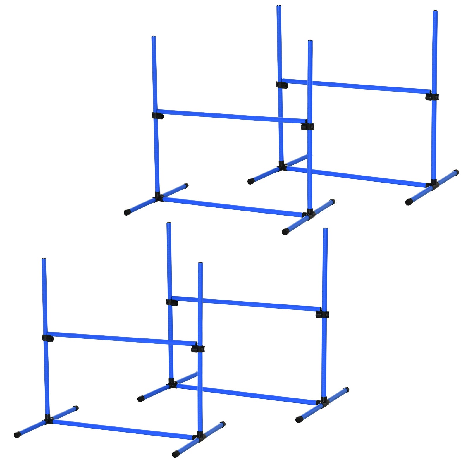 Large Size Dog Agility Training Equipment 4.5KG Net Wight, 4 PCS Adjustable Height Jump Bars, Obstacle Course Starter Kit for Large Medium Small Dog Puppy, Blue