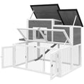 Load image into Gallery viewer, Wooden Rabbit Hutch, 2-Story Bunny Cage w/ Run, Waterproof & Openable Roof, Pull Out Tray and Ramp, Bunny Hutch for 1-2 Rabbits, Outdoor Use
