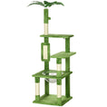 Load image into Gallery viewer, 142cm Cat Tree for Indoor Cats, Cat Tower with Scratching Posts, Scratch Board, Hammock, Toy Balls, Multi-level Platforms, Green
