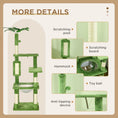 Load image into Gallery viewer, 142cm Cat Tree for Indoor Cats, Cat Tower with Scratching Posts, Scratch Board, Hammock, Toy Balls, Multi-level Platforms, Green
