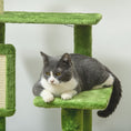 Load image into Gallery viewer, 142cm Cat Tree for Indoor Cats, Cat Tower with Scratching Posts, Scratch Board, Hammock, Toy Balls, Multi-level Platforms, Green
