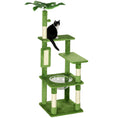 Load image into Gallery viewer, 142cm Cat Tree for Indoor Cats, Cat Tower with Scratching Posts, Scratch Board, Hammock, Toy Balls, Multi-level Platforms, Green
