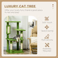 Load image into Gallery viewer, 142cm Cat Tree for Indoor Cats, Cat Tower with Scratching Posts, Scratch Board, Hammock, Toy Balls, Multi-level Platforms, Green
