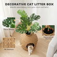 Load image into Gallery viewer, Hidden Cat Litter Box Plant Furniture Enclosure with Faux Plant & Stainless Steel Tray, Decorative Rattan Planter Cat Bed,  Odor Control Filter & Real Stones, for Bedroom, Living Room, Corner
