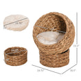 Load image into Gallery viewer, PawHut Handwoven Elevated Cat Bed with Soft Cushion & Cat Egg Chair Shape, Cat Basket Bed Kitty House with Stand, Raised Wicker Cat Bed for Indoor Cats, 23.5" H, Brown
