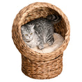 Load image into Gallery viewer, PawHut Handwoven Elevated Cat Bed with Soft Cushion & Cat Egg Chair Shape, Cat Basket Bed Kitty House with Stand, Raised Wicker Cat Bed for Indoor Cats, 23.5" H, Brown
