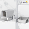 Load image into Gallery viewer, Stainless Steel Cat Litter Box, Extra Large Metal Cat Litter Tray with Lid, Scoop, Filter Bags, Grey
