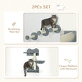 Load image into Gallery viewer, 4 Piece Cat Shelves Cat Wall Furniture Wall-Mounted Cat Tree for Indoor Cat w/ Hammock, Steps, Platforms, Scratching Post - Grey
