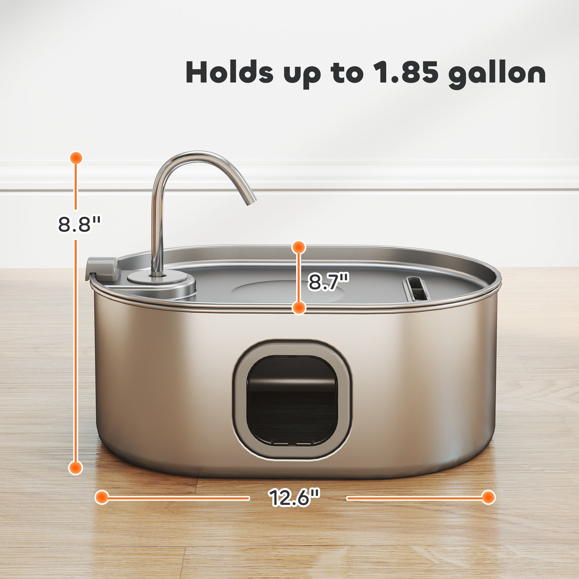 Cat Water Fountain Stainless Steel, 246 oz. / 7L Automatic Pet Fountain with Filters, Ultra-Quiet Pump, Visibility Window, Dog Water Bowl Dispenser for Cats, Dogs and Multi-Pet Homes