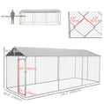 Load image into Gallery viewer, Outdoor Dog Kennel Dog Run with Waterproof, UV Resistant Cover for All-Sized Dogs, 19.7' x 7.5' x 7.5', Silver
