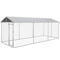 Load image into Gallery viewer, Outdoor Dog Kennel Dog Run with Waterproof, UV Resistant Cover for All-Sized Dogs, 19.7' x 7.5' x 7.5', Silver
