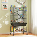 Load image into Gallery viewer, Large Hamster Cage with 7" Deep Tray, 5 Tier Rolling Gerbil Cage with Storage Shelf, Big Exercise Wheel, Tube System, Hut, Platforms, Ramps, for Syrian, Gerbil, Rat
